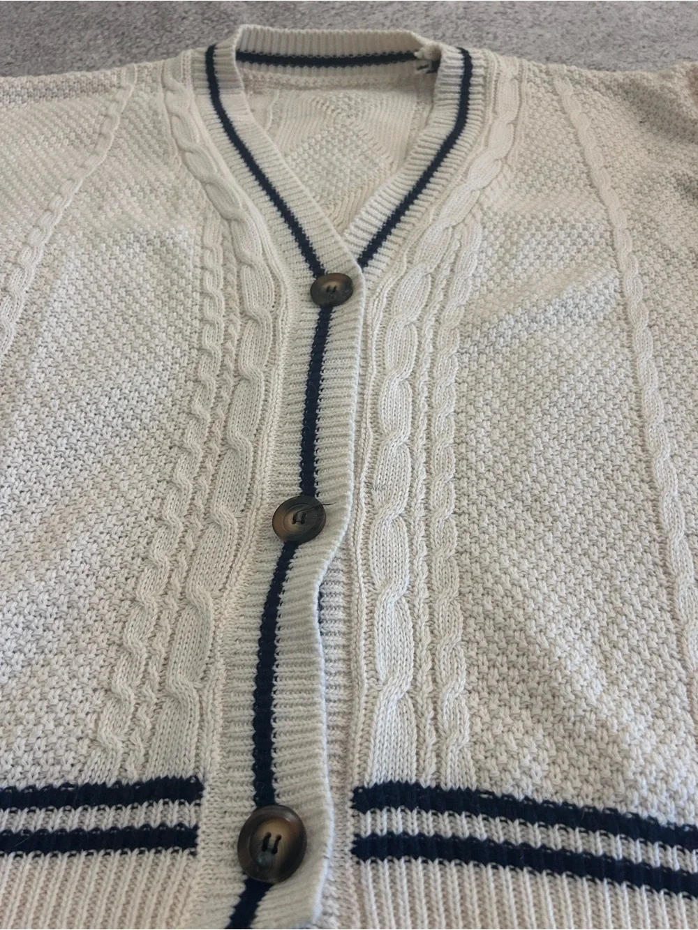 NWOT Taylor Swift Folklore Inspired Cream Cable Knit Star Cardigan Sweater S/M